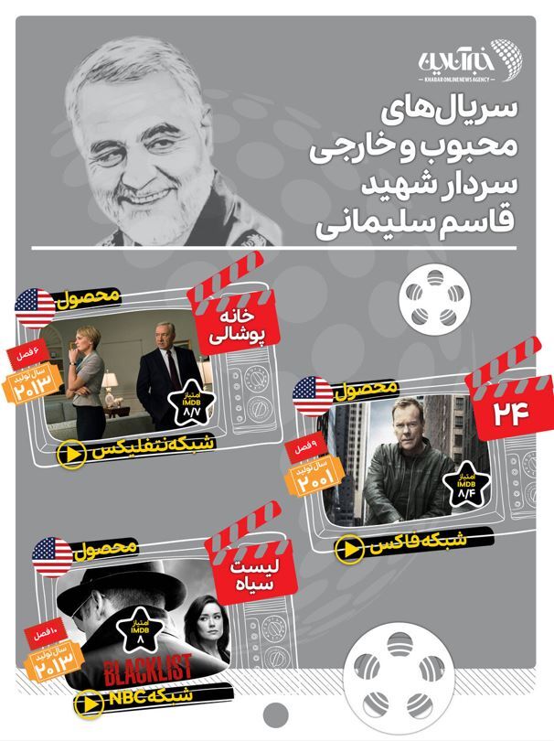 سریال‌های خارجی محبوب شهید حاج قاسم سلیمانی کدامند؟ +اینفوگرافی
